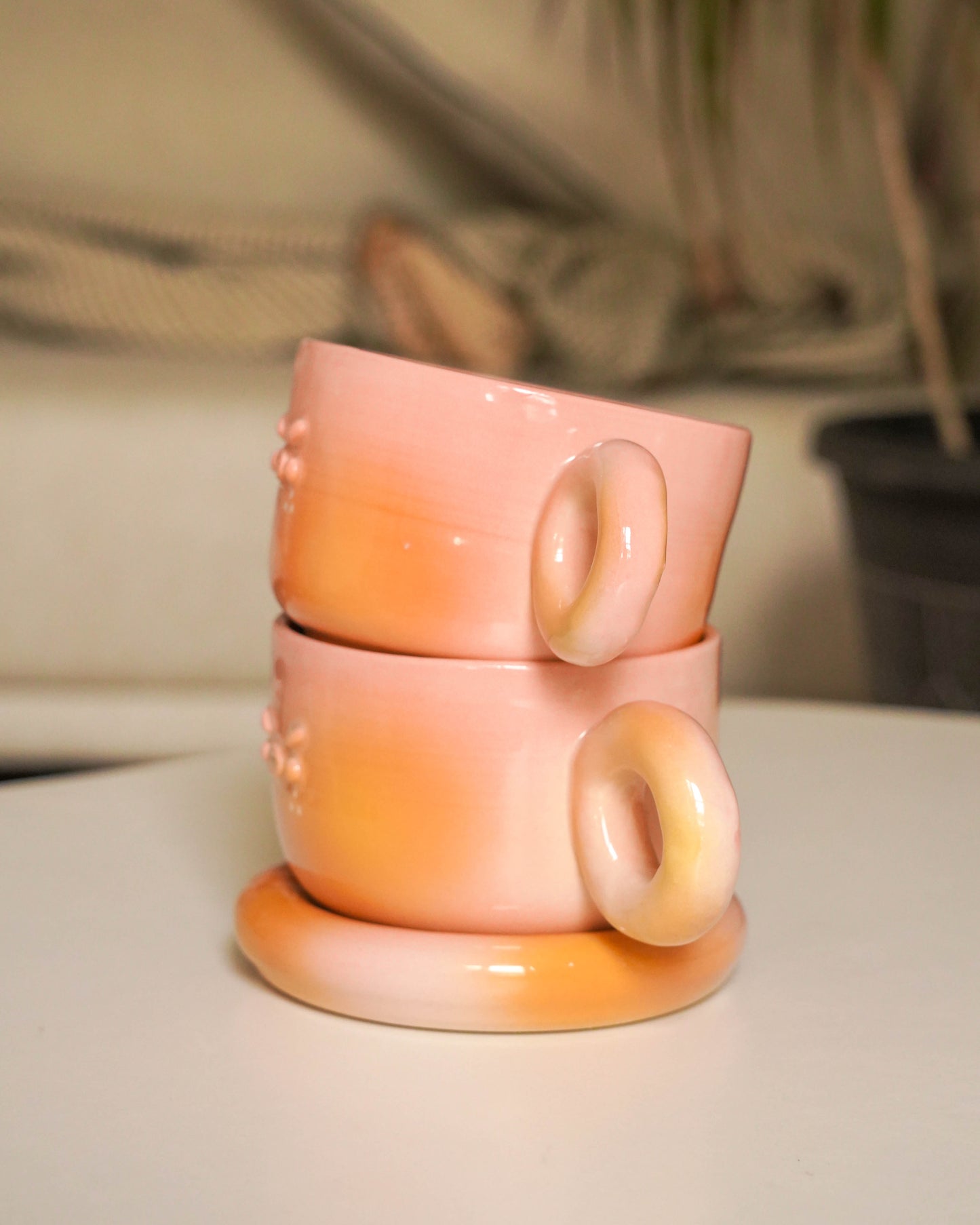 Pink Aura Cappuccino Set