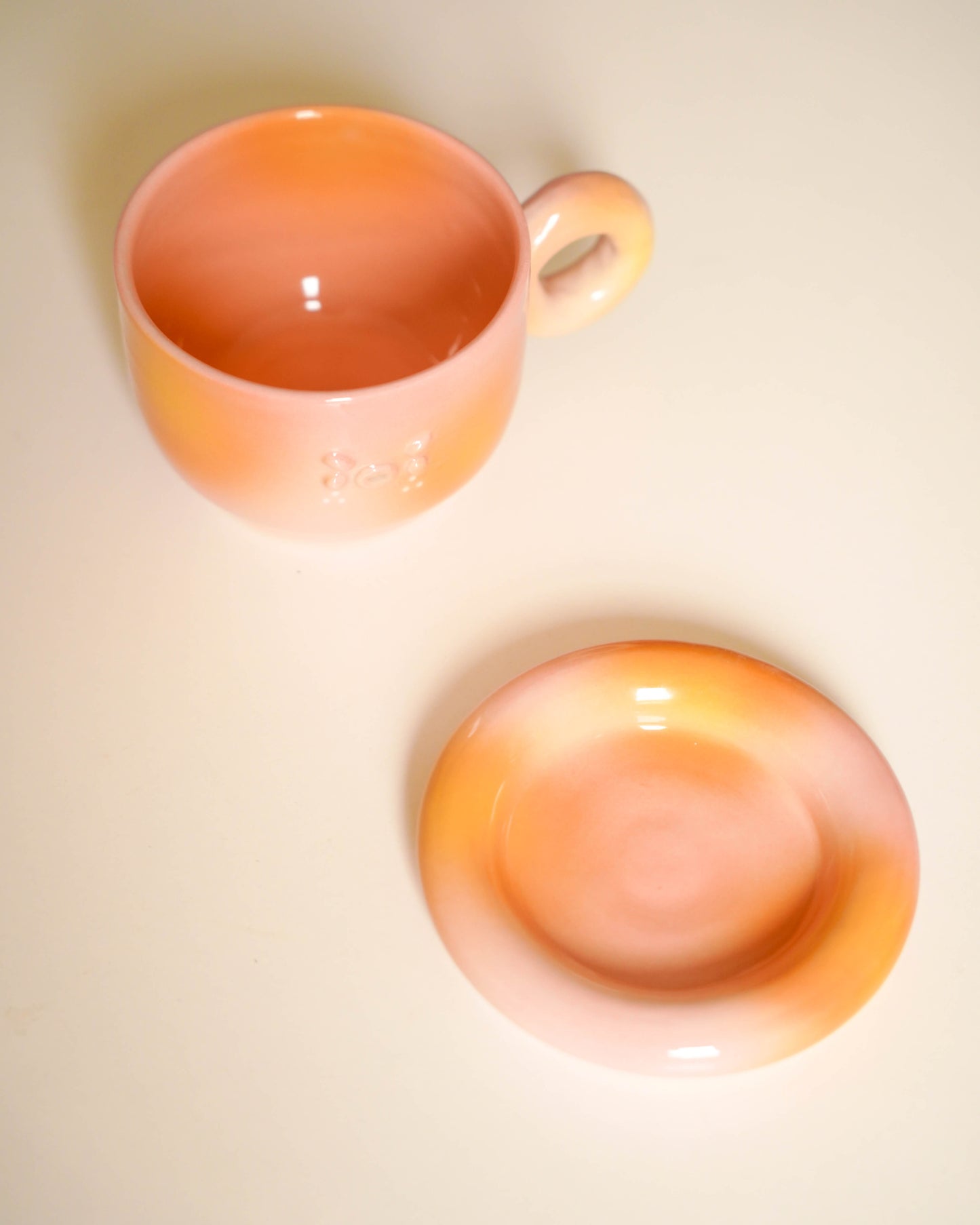 Pink Aura Cappuccino Set