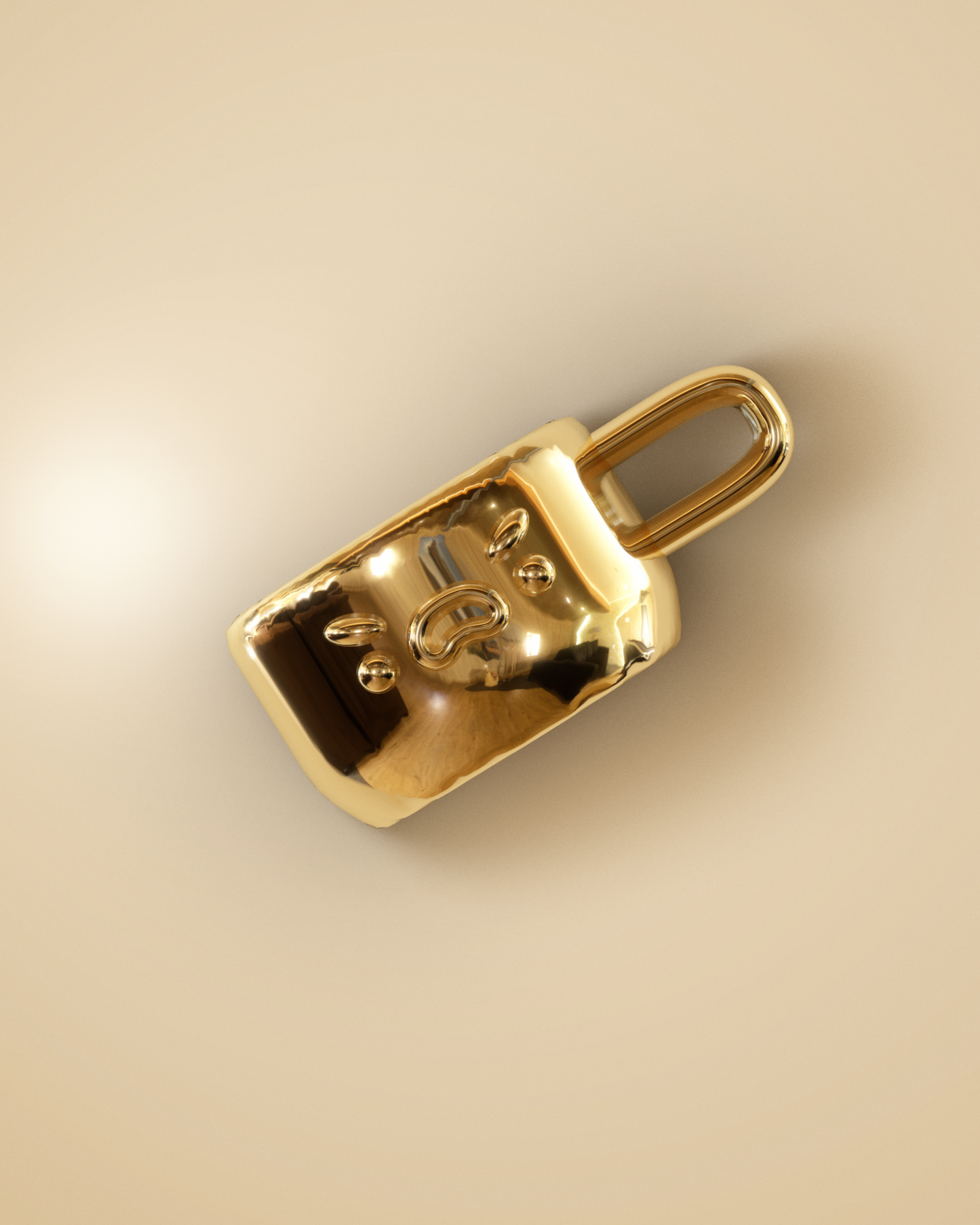 Gold Coffee Mug Charm