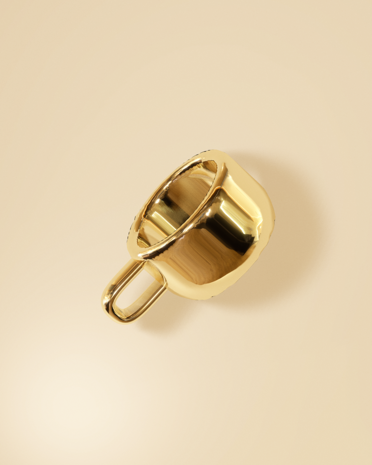 Gold Coffee Mug Charm
